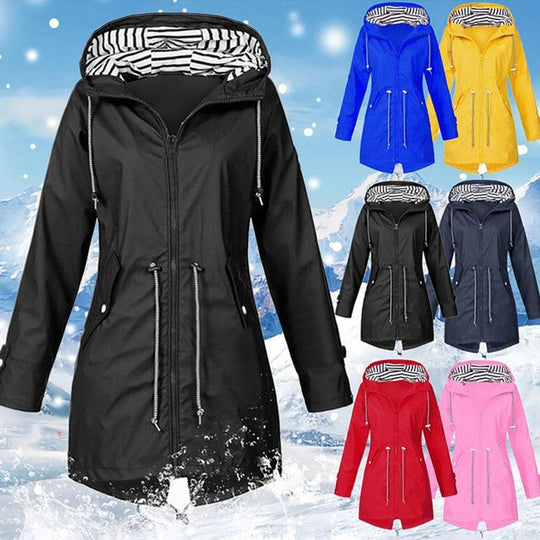 Heidi-Mode | Stilvolle Wasserdichte Outdoor Regenjacke mit Kapuze für Frauen