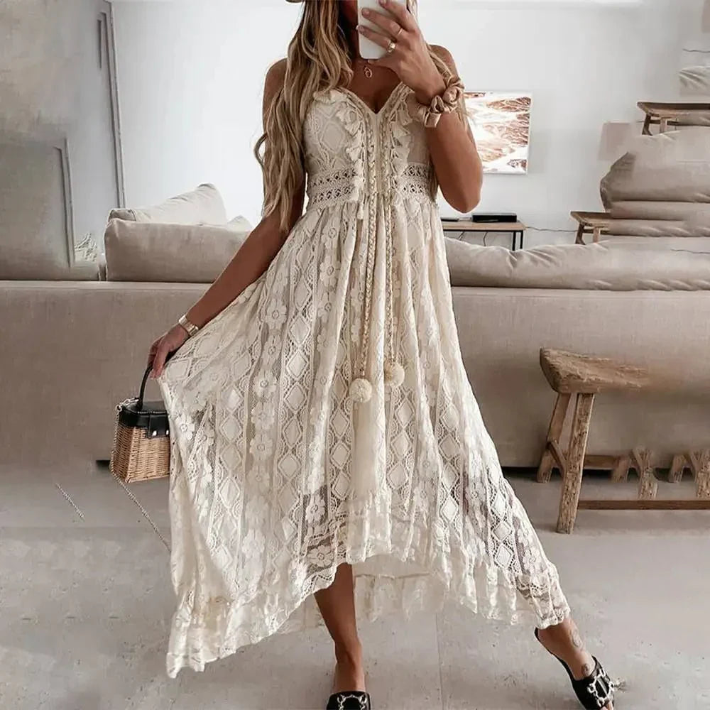 Heidi-Mode | Elegantes und Bequemes Boho-Spitzenkleid für Damen