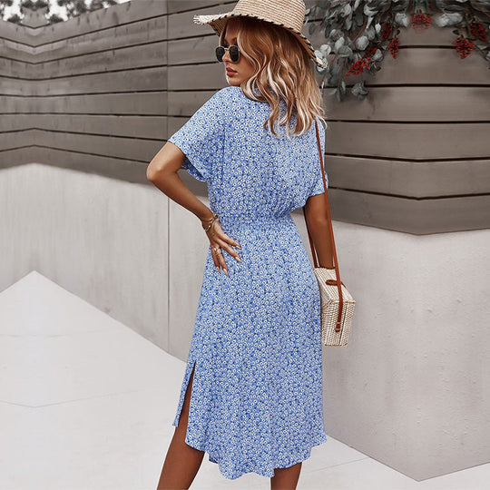 Heidi-Mode | Elegantes und Stilvolles Blumenkleid mit Gürtel für Damen