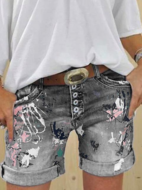 Heidi-Mode | Multi Knopf-Druck Denimshorts