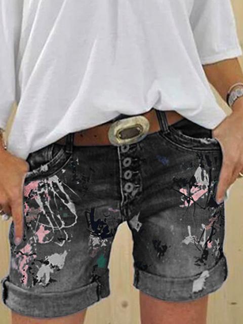 Heidi-Mode | Multi Knopf-Druck Denimshorts