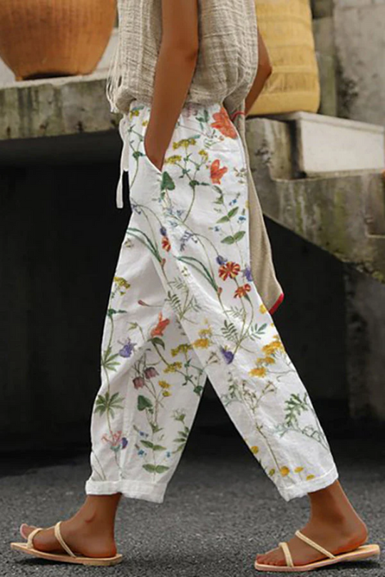 Heidi-Mode | Lässig Unique Printed Button Pocket Pants