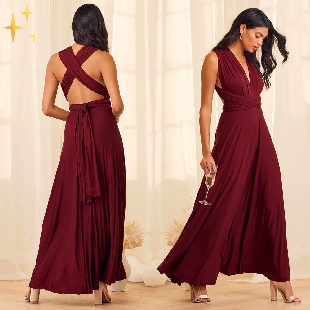 Damen Multiway Wickelkleid mit 50+ Tragevarianten & Elastischem Stoff | Heidi-Mode