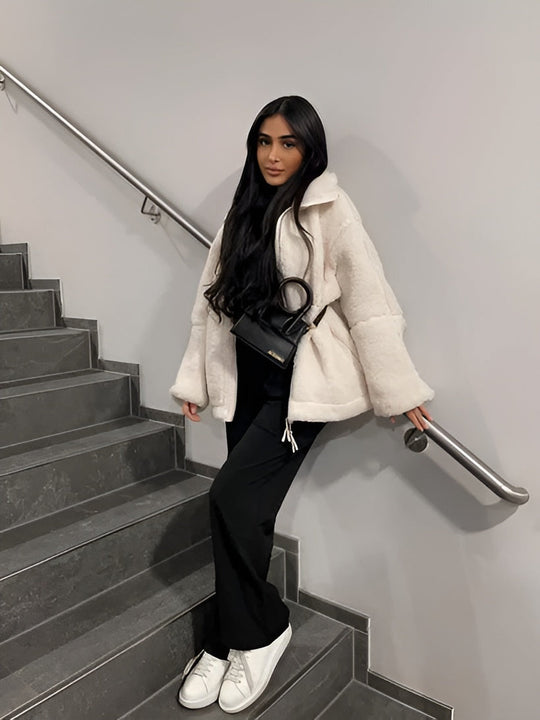 Heidi-Mode | Teddyjacke In Cremeweiß