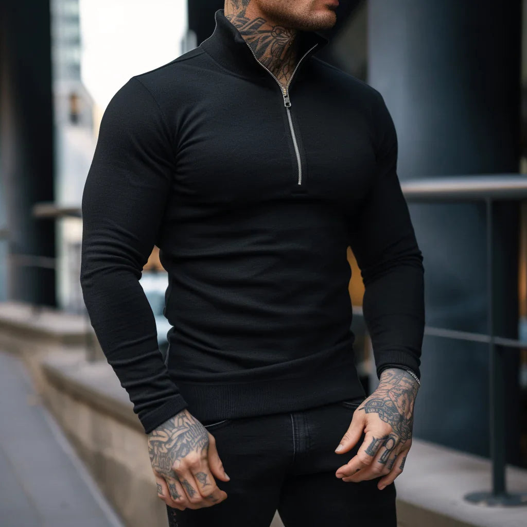 Heidi-Mode | Muskel Fit Halbzip Pullover - Stilvoll & Bequem