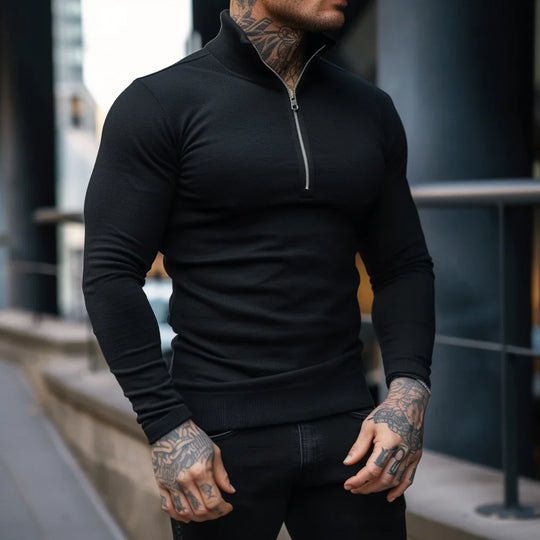 Heidi-Mode | Muskel Fit Halbzip Pullover - Stilvoll & Bequem