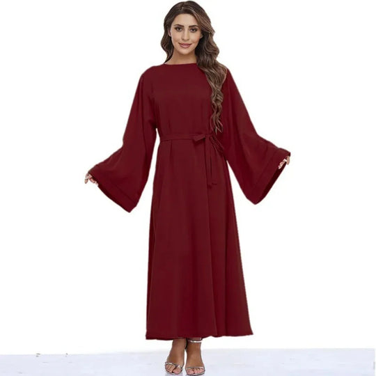 Heidi-Mode | Muslimische Frauen Klassisch Einfarbig Plain Abaya Kleid