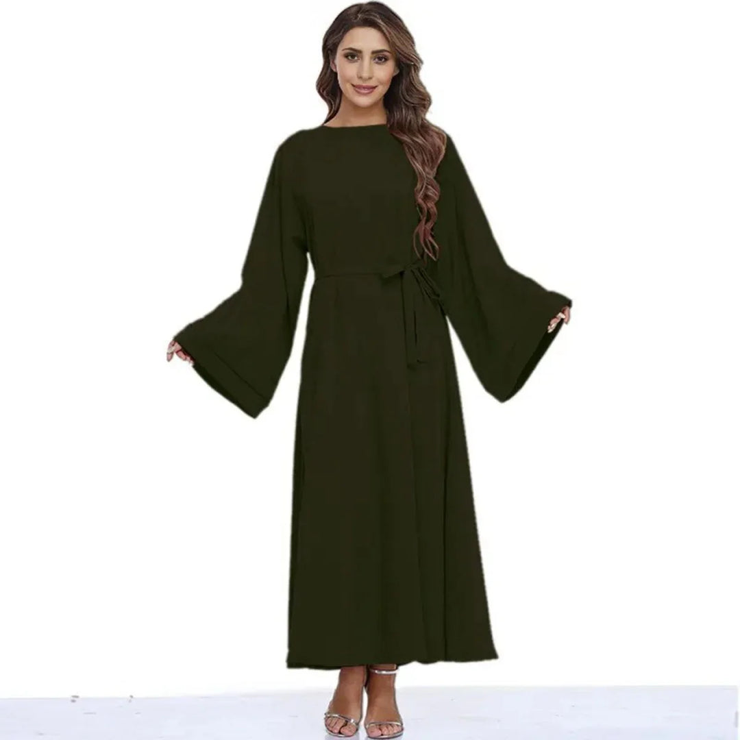 Heidi-Mode | Muslimische Frauen Klassisch Einfarbig Plain Abaya Kleid