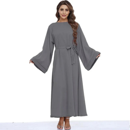 Heidi-Mode | Muslimische Frauen Klassisch Einfarbig Plain Abaya Kleid