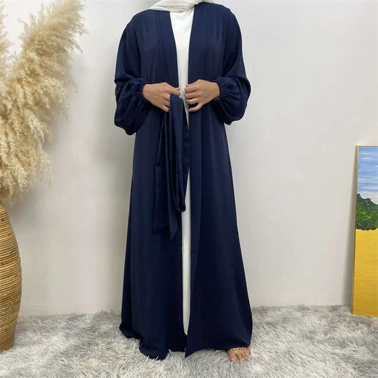 Heidi-Mode | mit Taschen 11 Farboptionen Kimono Strickjacke Offene Abaya Kleid für Muslime Frauen