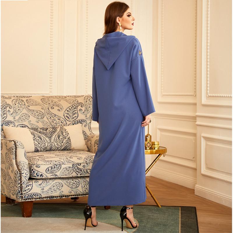 Heidi-Mode | Kapuze Elegante Strass Lange Femme Djellaba Frauen Abaya Kaftan Kleid Jalaba