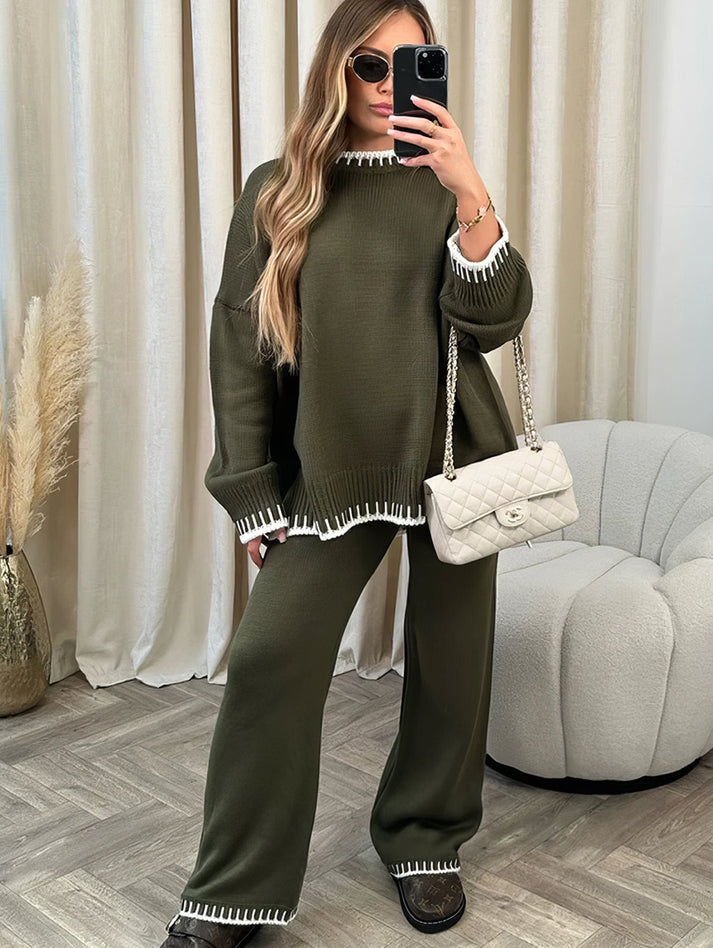 Lässiges zweiteiliges Set mit passendem Pullover und Hose