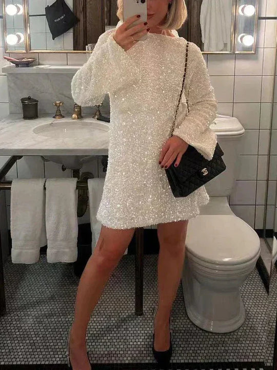 Heidi-Mode | Funky Kleid mit Glitzer und Banddetails Frisch und Modisch