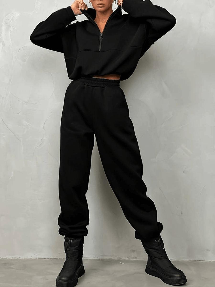 Heidi-Mode | Zip-Up Sweatshirt und Jogger Set für Frauen