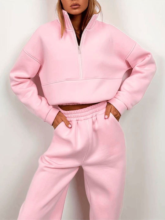 Heidi-Mode | Zip-Up Sweatshirt und Jogger Set für Frauen
