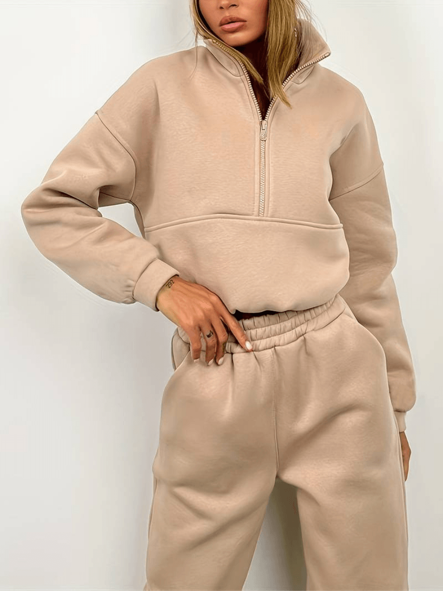 Heidi-Mode | Zip-Up Sweatshirt und Jogger Set für Frauen