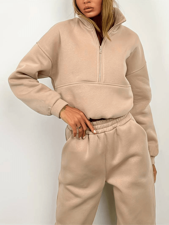 Heidi-Mode | Zip-Up Sweatshirt und Jogger Set für Frauen