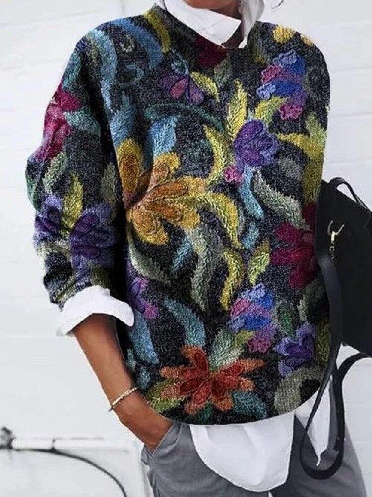 Heidi-Mode | Sweater Damen Floral Sweater