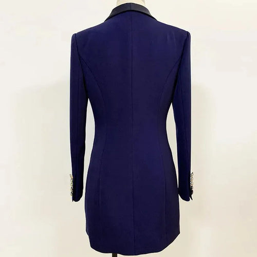 Heidi-Mode | Navy Blau Tuxedo Blazer Frauen - Lässig - Einfarben