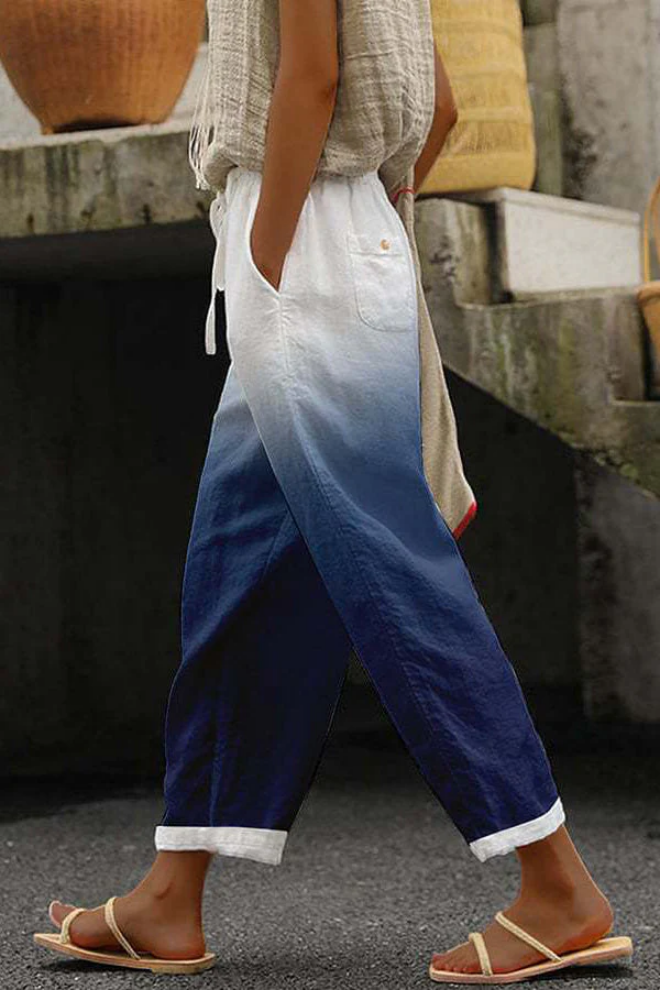 Heidi-Mode | Lässig Unique Printed Button Pocket Pants