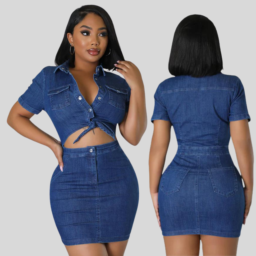 Heidi | Sexy Passform Denim-Kleid Bodycon