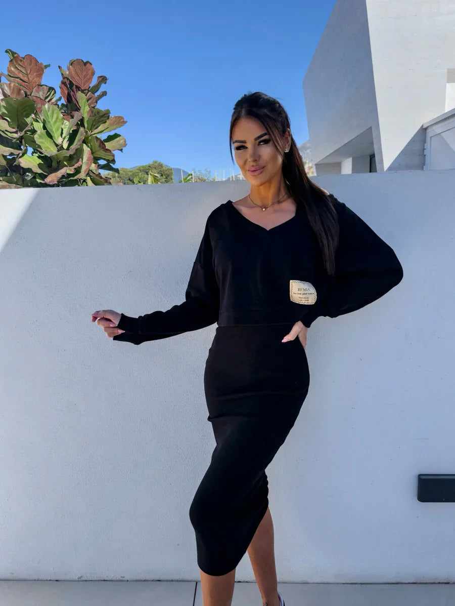 Set aus lässigem Sweatshirt und Kleid