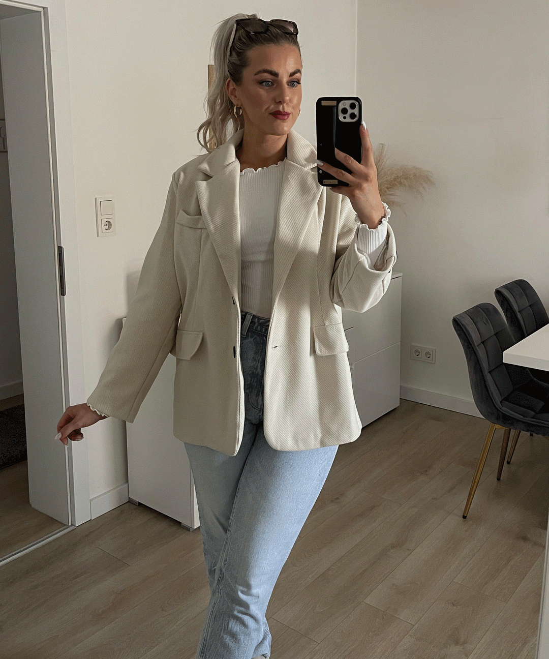 Heidi-Mode | Beiger Oversized Casual Blazer