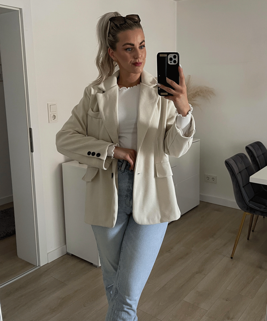 Heidi-Mode | Beiger Oversized Casual Blazer