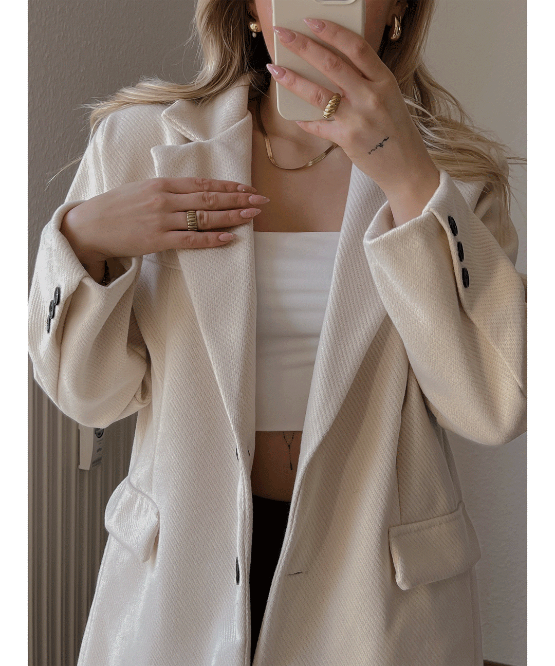 Heidi-Mode | Beiger Oversized Casual Blazer
