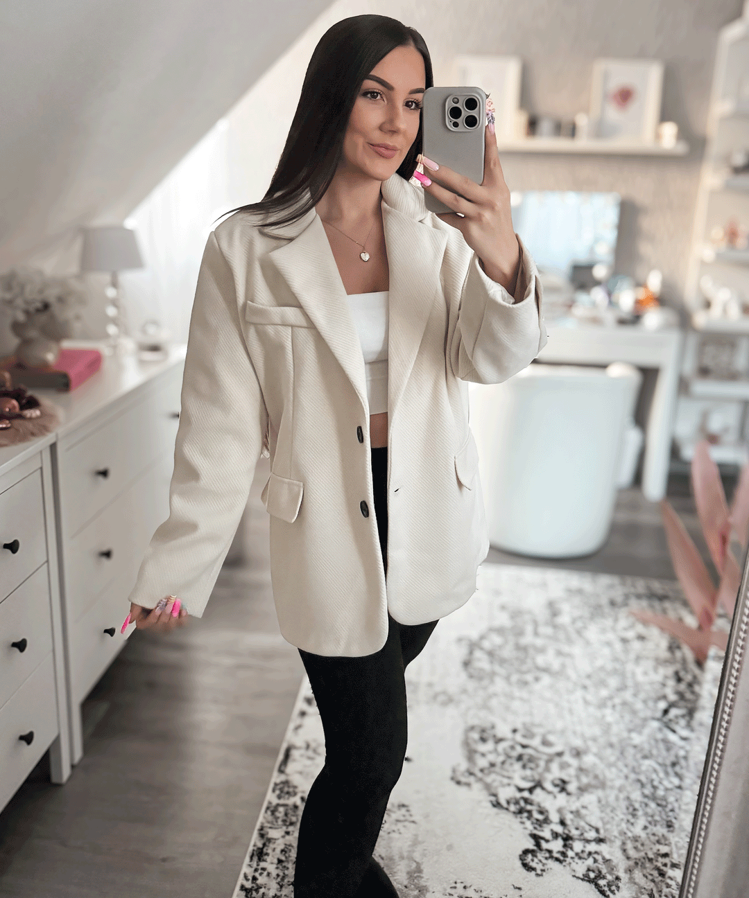 Heidi-Mode | Beiger Oversized Casual Blazer