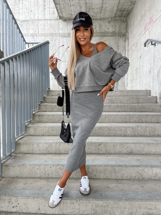 Heidi-Mode - Zweiteiliges lässiges Damen-Set - Eleganter Stil