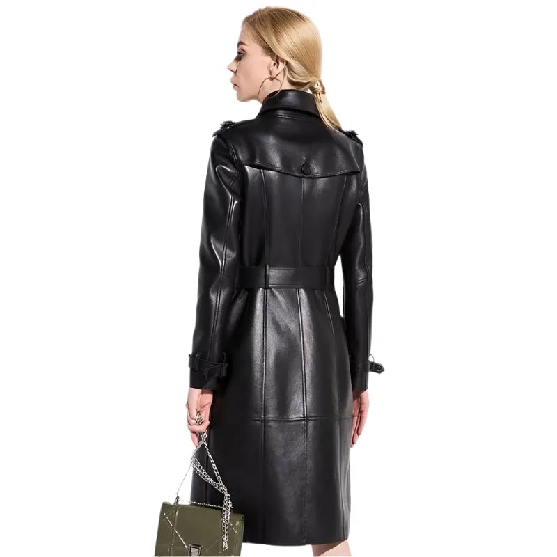 Heidi-Mode | NYC Leder Trenchcoat für Damen