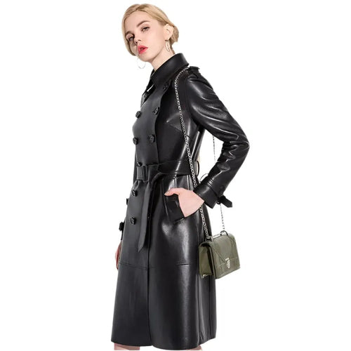 Heidi-Mode | NYC Leder Trenchcoat für Damen