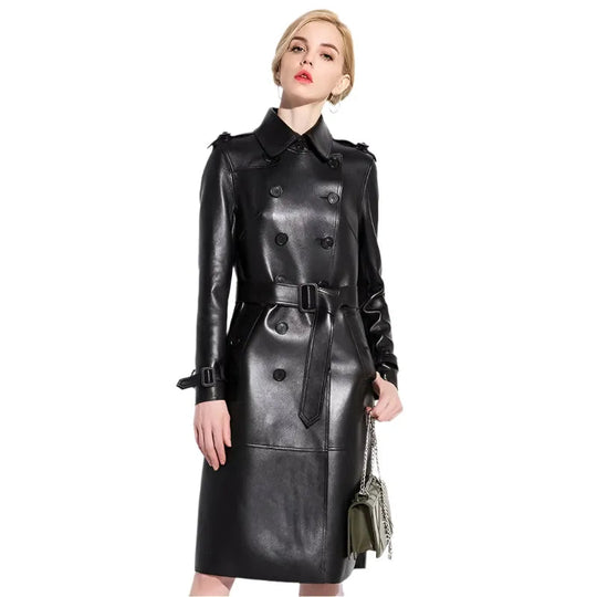 Heidi-Mode | NYC Leder Trenchcoat für Damen