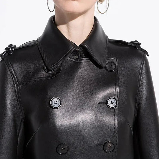 Heidi-Mode | NYC Leder Trenchcoat für Damen
