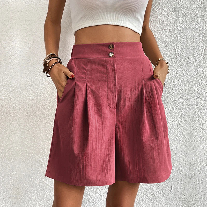 Hochtaillierte Shorts mit weitem Bein