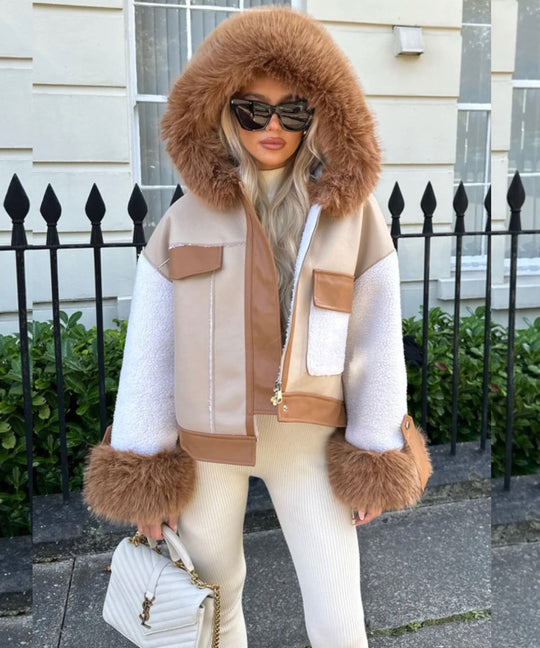 Heidi-Mode | Kunstlederjacke Beige