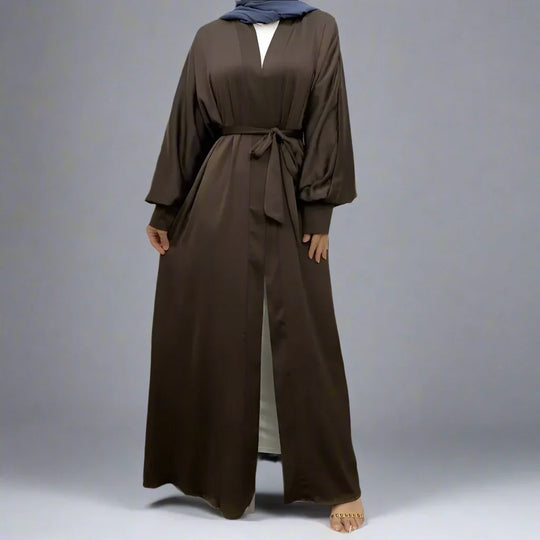 Heidi-Mode | mit Tasche Muslim Frauen Classic Daily Wear Offene Abaya Kleid