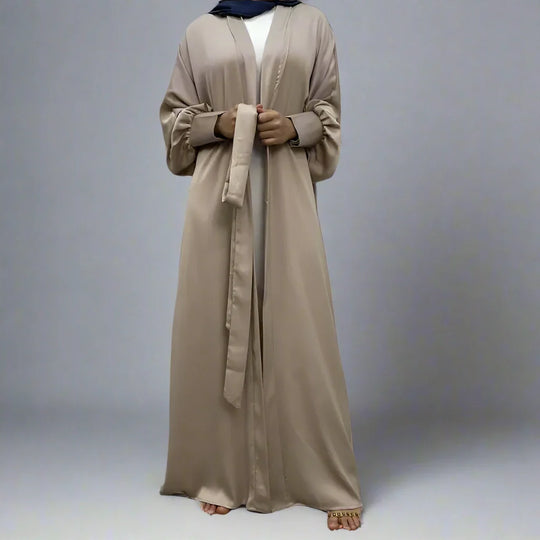 Heidi-Mode | mit Tasche Muslim Frauen Classic Daily Wear Offene Abaya Kleid