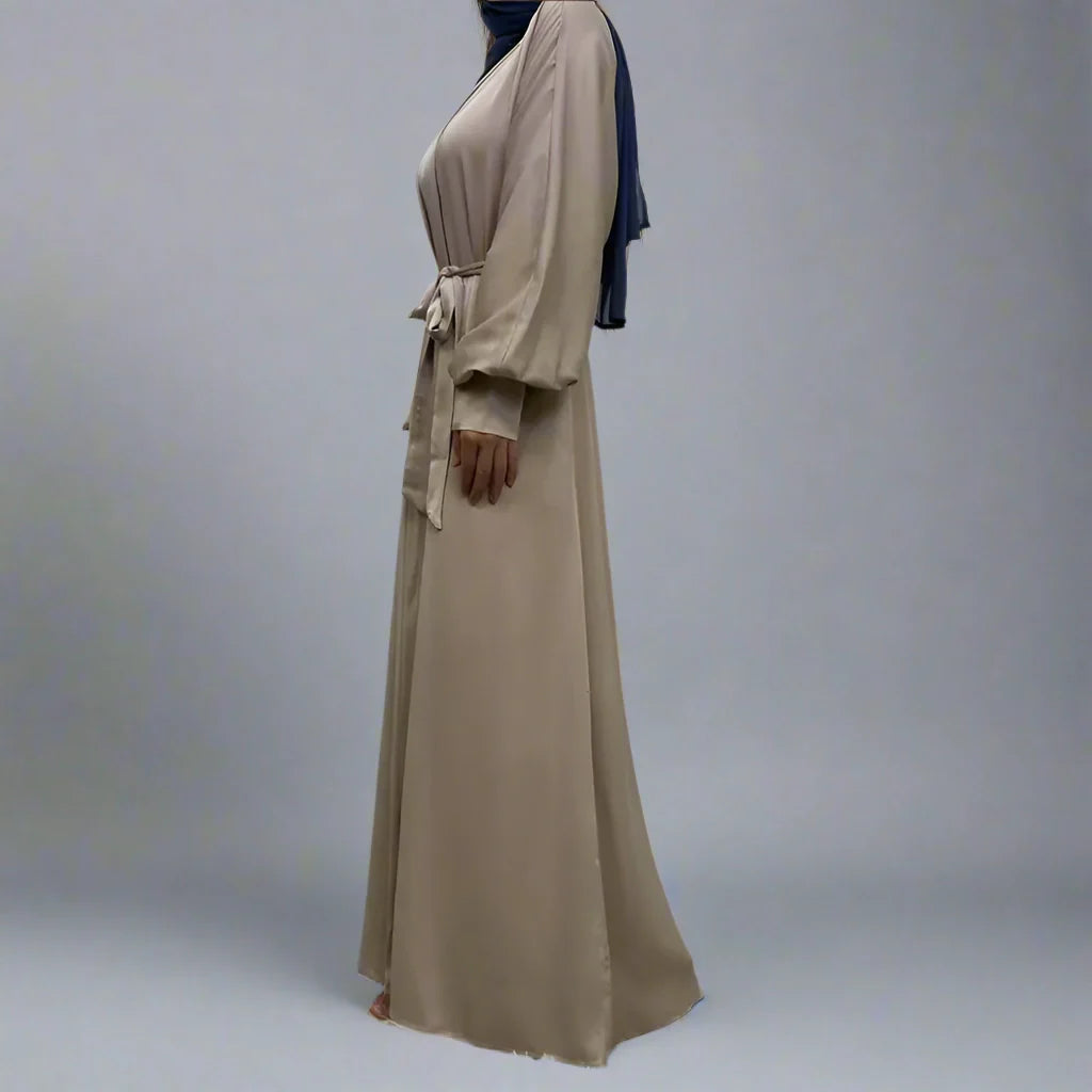 Heidi-Mode | mit Tasche Muslim Frauen Classic Daily Wear Offene Abaya Kleid