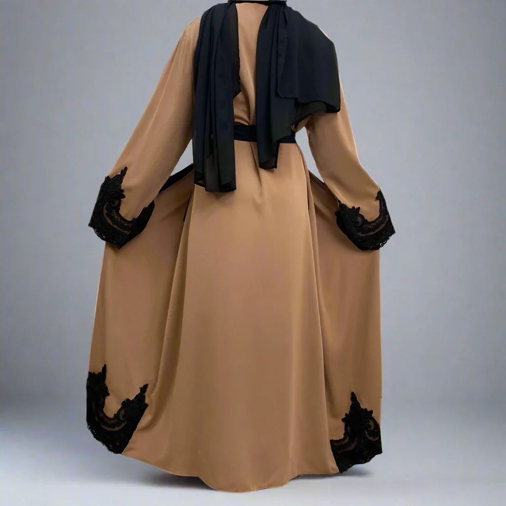 Heidi-Mode | Muslimische Frauen Mode Ramadan Strickpullover Maxi Robe Offene Abaya Kleid