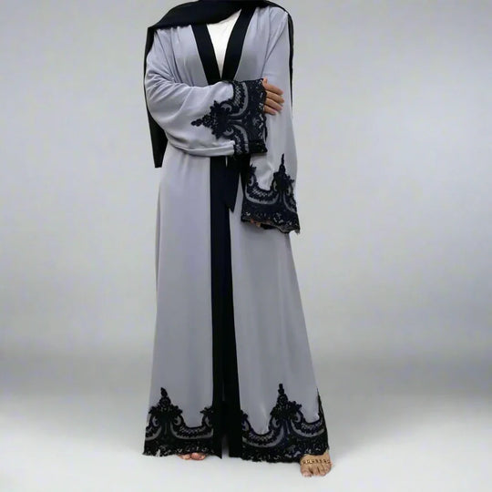 Heidi-Mode | Muslimische Frauen Mode Ramadan Strickpullover Maxi Robe Offene Abaya Kleid