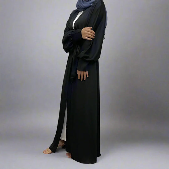 Heidi-Mode | mit Tasche Muslim Frauen Classic Daily Wear Offene Abaya Kleid