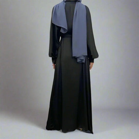 Heidi-Mode | mit Tasche Muslim Frauen Classic Daily Wear Offene Abaya Kleid
