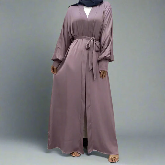 Heidi-Mode | mit Tasche Muslim Frauen Classic Daily Wear Offene Abaya Kleid