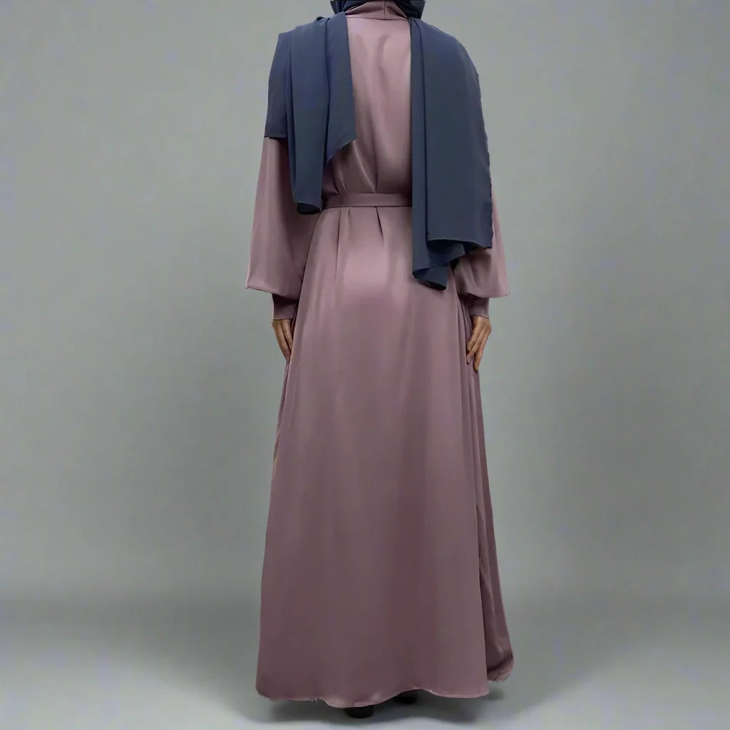 Heidi-Mode | mit Tasche Muslim Frauen Classic Daily Wear Offene Abaya Kleid