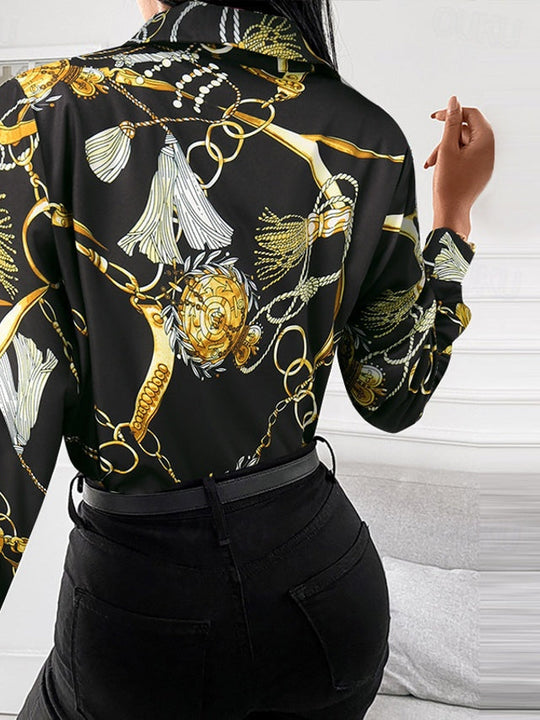 Heidi-Mode | Schicke Damenbluse mit Goldenen Details