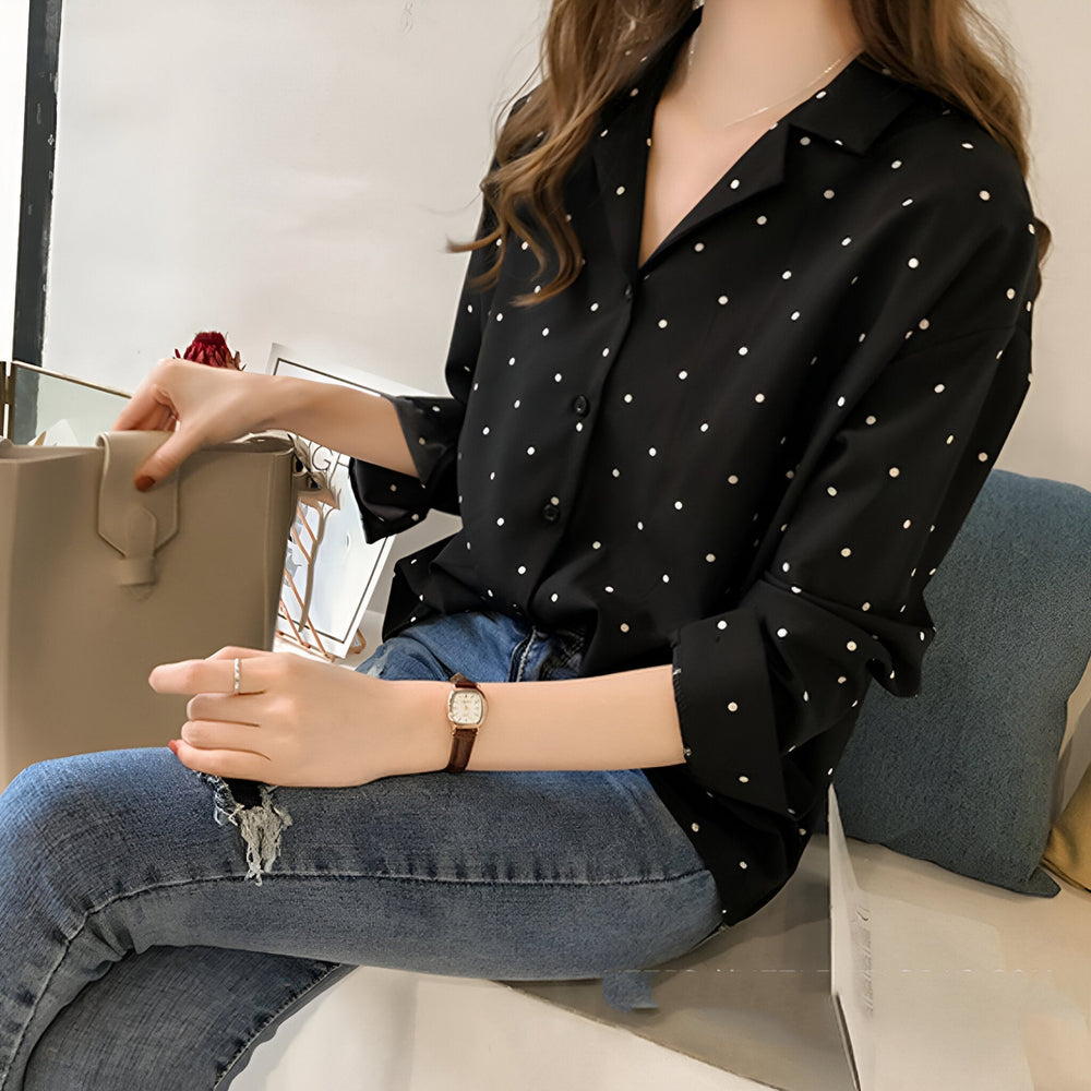 Heidi-Mode | Verspielte Bluse mit Punkten