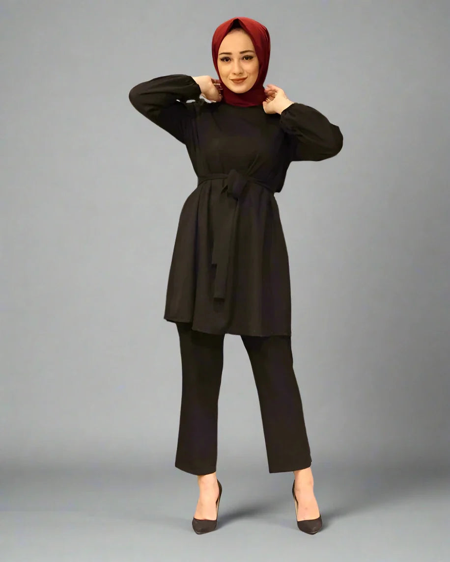 Heidi-Mode | Muslim Frauen Damen Kleidung Set 2 Teile Tops und Hosen