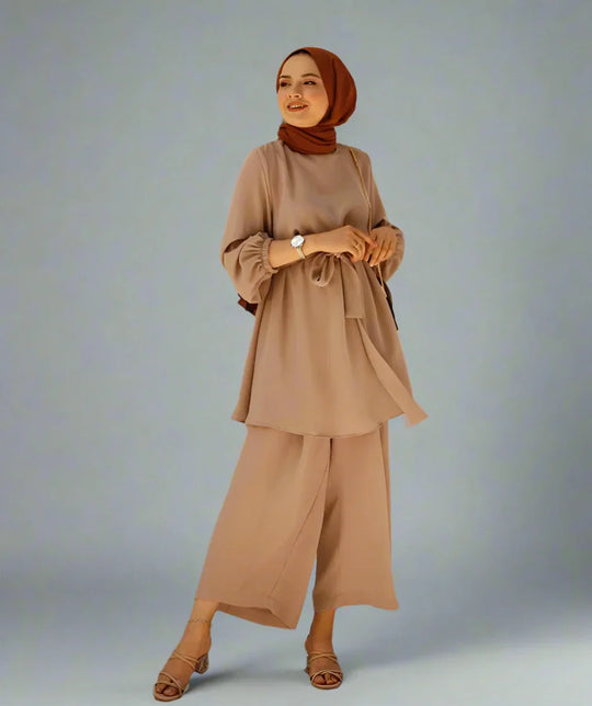 Heidi-Mode | Muslim Frauen Damen Kleidung Set 2 Teile Tops und Hosen